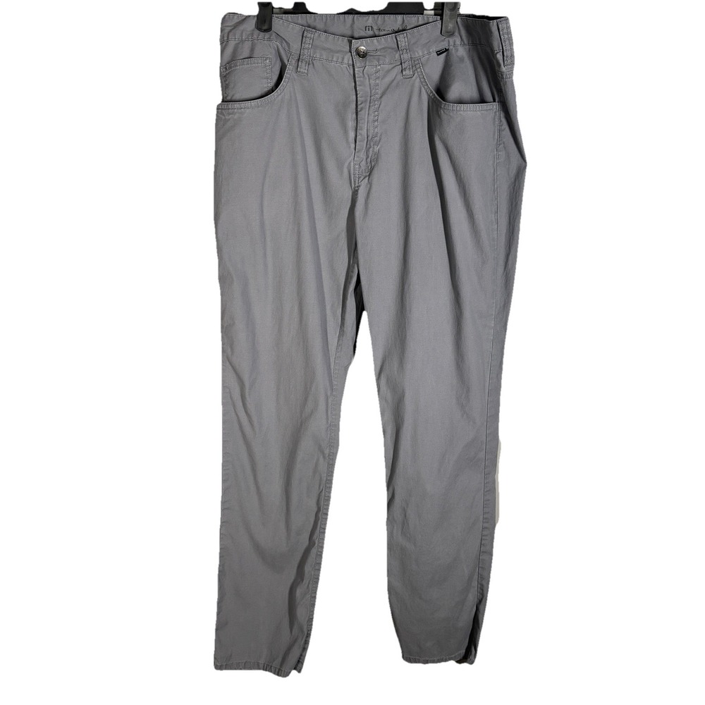 Travis Mathews Pants Mens 36x32 Gray Chino Straight Leg Stretch Casual Golf